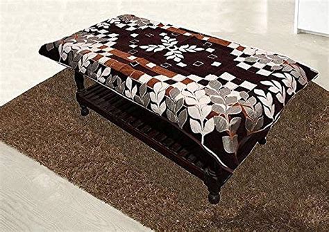 Buy Kuber Industries Floral Cotton 4 Seater Centre Table Cover - Brown ...