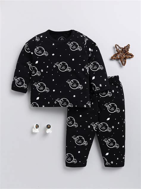 Black Space Theme Full Sleeve Night Suit – Clt.s