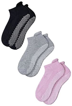 RATIVE Anti Slip Non Skid Barre Yoga Pilates Hospital Socks with Grips ...