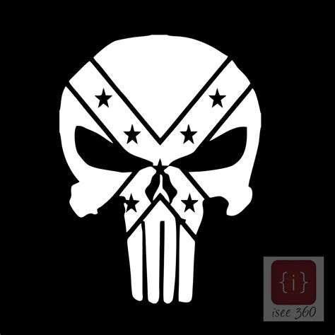 ISEE 360® Military Skull Sticker for Car Rear Window Decal White (9 x ...