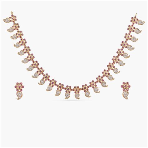 Koena Nakshatra CZ Necklace Set | Indian Necklace Set Online - Tarinika ...