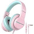 iClever Kids Headphones for Girls with Microphone, HD Stereo Children ...