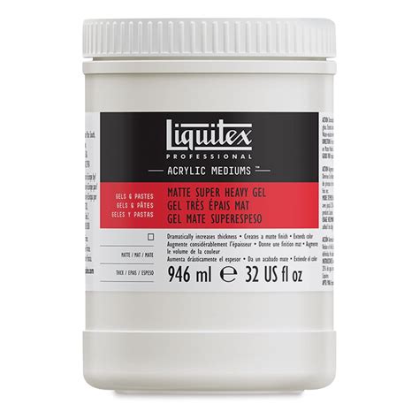 Liquitex Medium - Super Heavy Gel Medium, Matte, 32 oz jar, Count: 1 ...