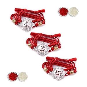 Milan Jewellers 99.5% Fine Silver Latest OM/SWASTIK/Ganesh JI Rakhi ...