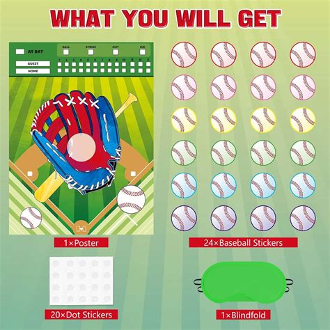 WERNNSAI Baseball Party Games - Pin The Baseball On India | Ubuy
