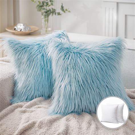 Luxury Mongolian Fluffy Faux Fur Series Square Decorative Throw Pillow ...
