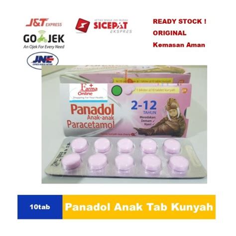 Jual PANADOL ANAK 2-12 tahun tablet kunyah per STRIP - Kota Bogor ...