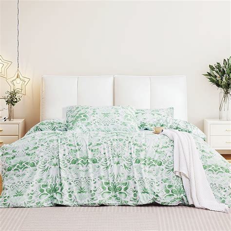 Serwall 3-Piece Printed Duvet Cover Set Soft and Breathable Bedding ...