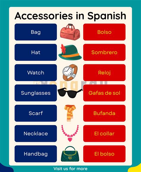 30+ Accessories in Spanish and Their Pictures - Engrdu