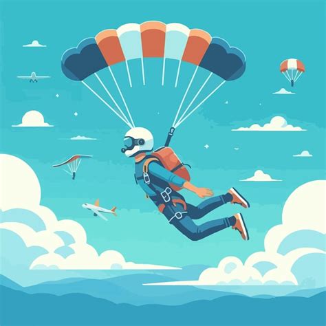 Vector image of a person parachuting | Premium AI-generated vector