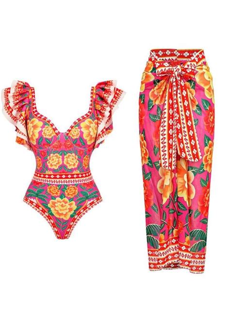Buy WomanLikeU PolySpandex Waves by Shrijal: Vivid Bloom | Printed One ...