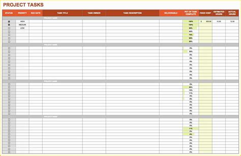 Image result for Project Tracking Spreadsheet Template