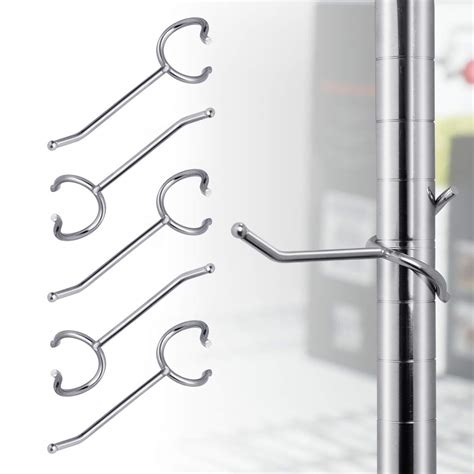Lenink 5 Pcs Shelf Pole Hooks, Wire Shelving Hook Accessory Hooks for 1 ...