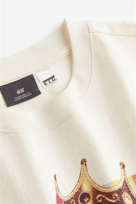 Oversized Fit T-shirt - Cream/The Notorious B.I.G. - Men | H&M IN