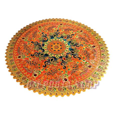 Peacock Designer Chakra Rangoli Sticker set of 2