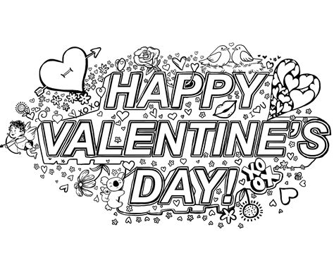 Printable Happy Valentines Day Coloring Pages
