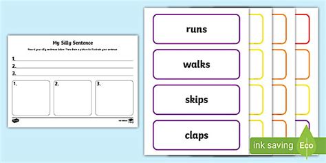 Silly Sentence Structure Activity - English Resource