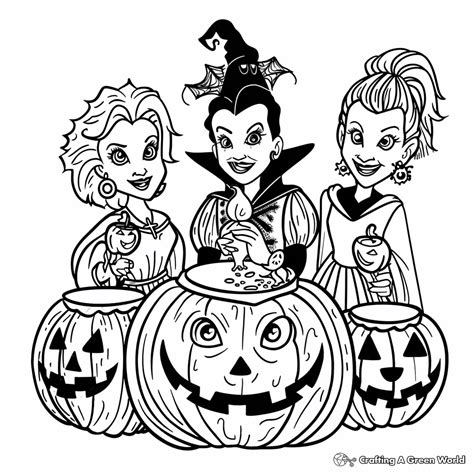 Sanderson Sisters Hocus Pocus Coloring Pages - Free & Printable!