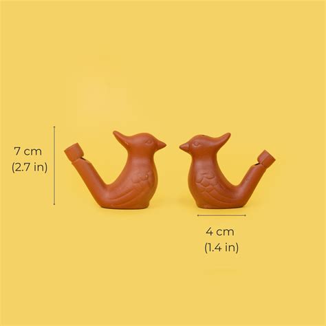 Buy Handmade Clay Bird Water Whistle (Set of 2) Online On Zwende