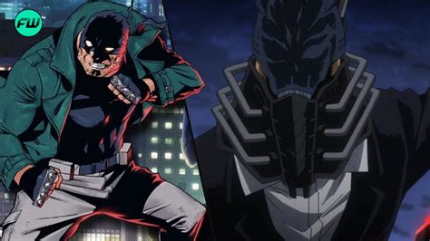 Knuckleduster observando a cena em My Hero Academia: Vigilantes