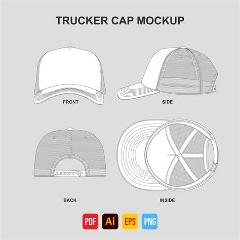 Trucker Cap Vector Mockup Illustration - Etsy