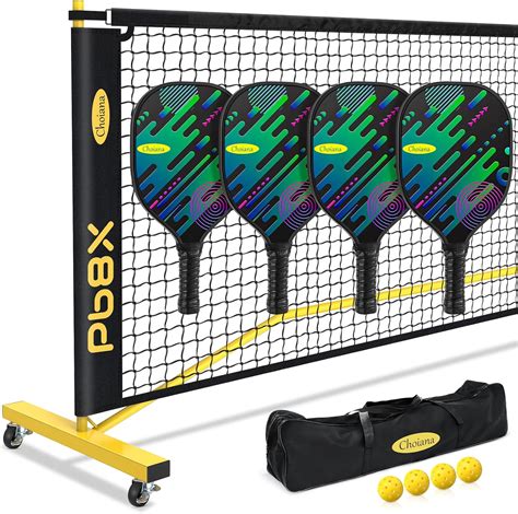 Pickleball Net Pickleball Set with Net 4 Paddles, Outdoor Driveway ...