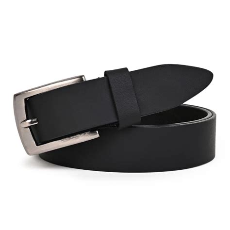 Black Leather Men's Belt | Hayes London | Silver Buckle | Genuine Leather