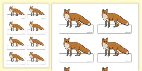 Fox Themed Registration Labels
