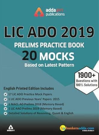Buy LIC ADO Prelims Mock Papers Book 2019 (English Printed Edition) by ...