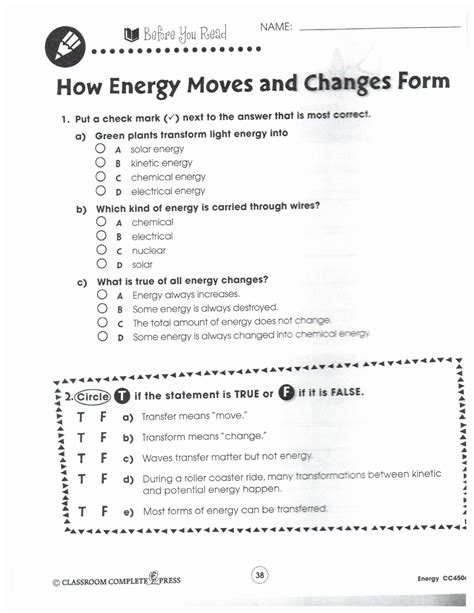 Image result for Kinetic Energy Worksheet Answer Key