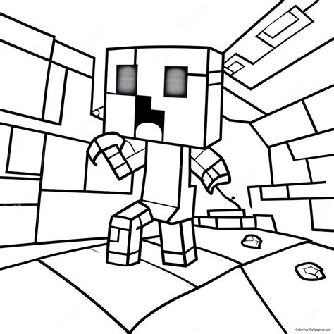 Creeper Minecraft Coloring Page (22-24)