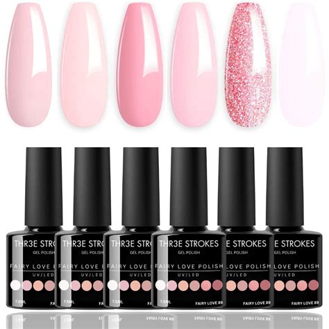 Buy THR3E STROKES Gel Nail Polish Set- 6 Colors Nude Gel Polish All ...