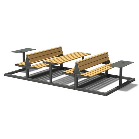 Contemporary picnic table - U4-630 - egoé - solid wood / powder-coated ...