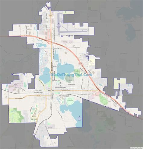 Map of Warsaw city, Indiana - Thong Thai Real