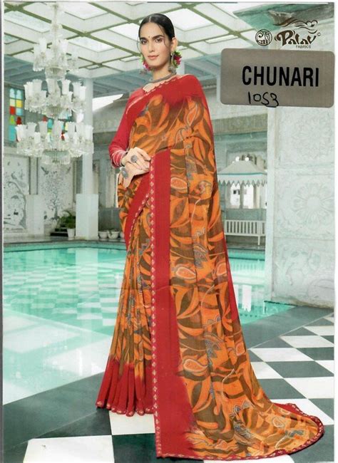 Palav Chunari Mix P1052 Peach Georgette Saree – SANSKAR