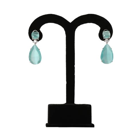 Sky Blue Topaz Color Earrings for Women | Drape Divaa