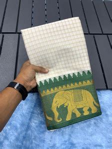 Buy SYS Brand - Shop Your Style Checkered Handloom Cotton Silk Yellow ...