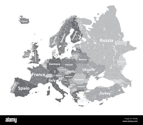 Map of europe vector hi-res stock photography and images - Alamy