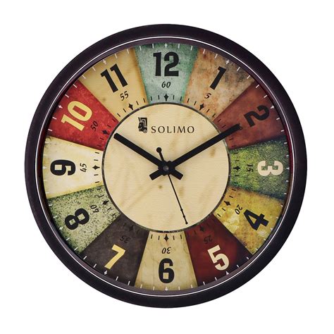 Buy Amazon Brand - Solimo 12-inch Plastic & Glass Wall Clock - Classic ...