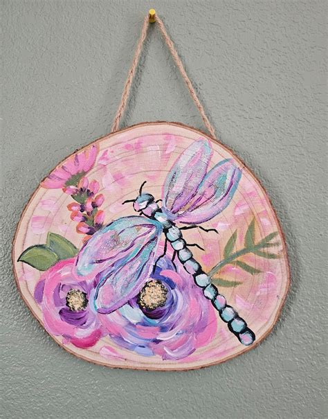 Nopals and Paint ~ Dragonfly on Sliced Wood, Nopal Mexican Family ...