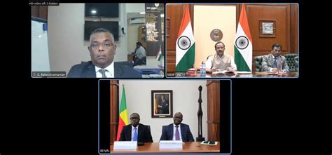 MoS (VM)'s virtual meeting with Foreign Minister of Benin H.E Mr ...