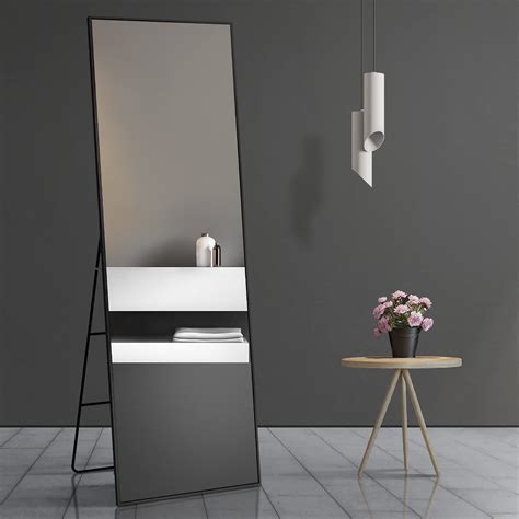 Buy HOWOFURN Full Length Mirror, 65x22 Floor Mirror, Rectangle Standing ...