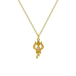 Silberry 925 Sterling Silver 18k Gold plated Trishul Pendant with Chain ...