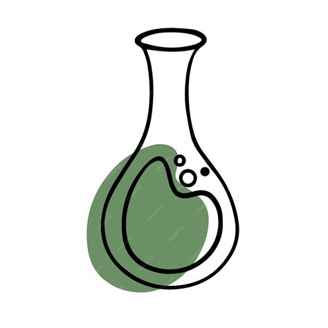 Doodle flask with colored spot | Premium Vector