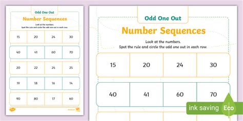 👉 Numbers Odd One Out Worksheet