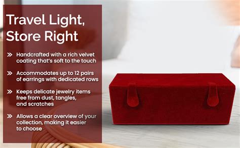 atorakushon® Velvet 12 Pair Earrings Organizer Jewellery Box For Women ...
