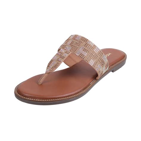 Buy Mochi Women Beige Synthetic Leather Flat Chappal UK/3 EU/36 (35-422 ...