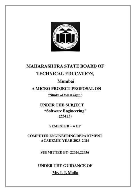SEN FMP1 - MAHARASHTRA STATE BOARD OF TECHNICAL EDUCATION, Mumbai A ...