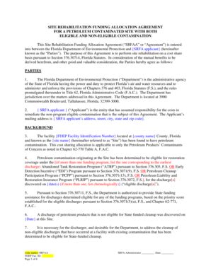 Fillable Online floridadep SRFA Agreement - Florida Department of ...