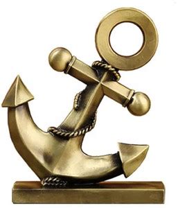 Augen Antique Finish Golden Anchor Souvenir Metal Miniature Statue ...